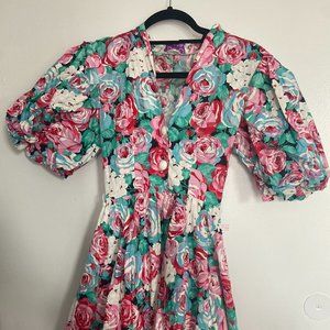 Vintage Floral 80s Dress